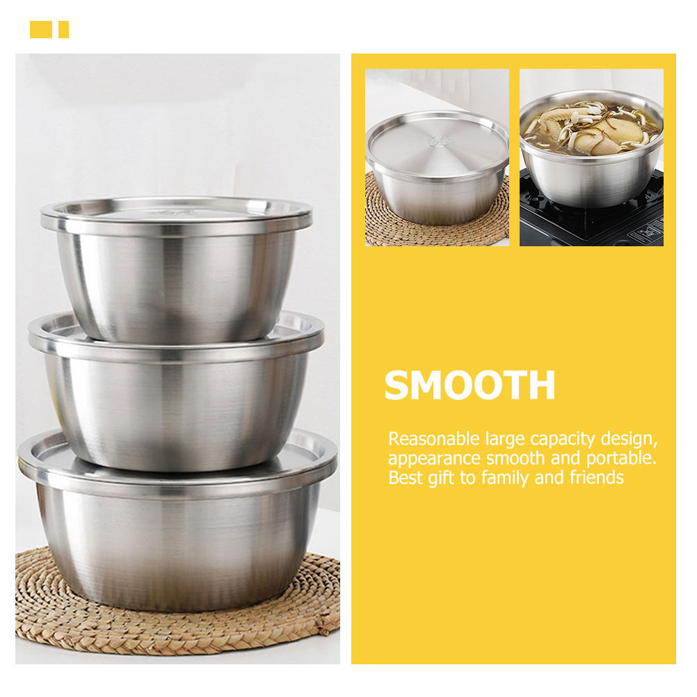 Kitchen Baking Storage Containers - 1Set Stainless Steel Mixing Bowl Heavy