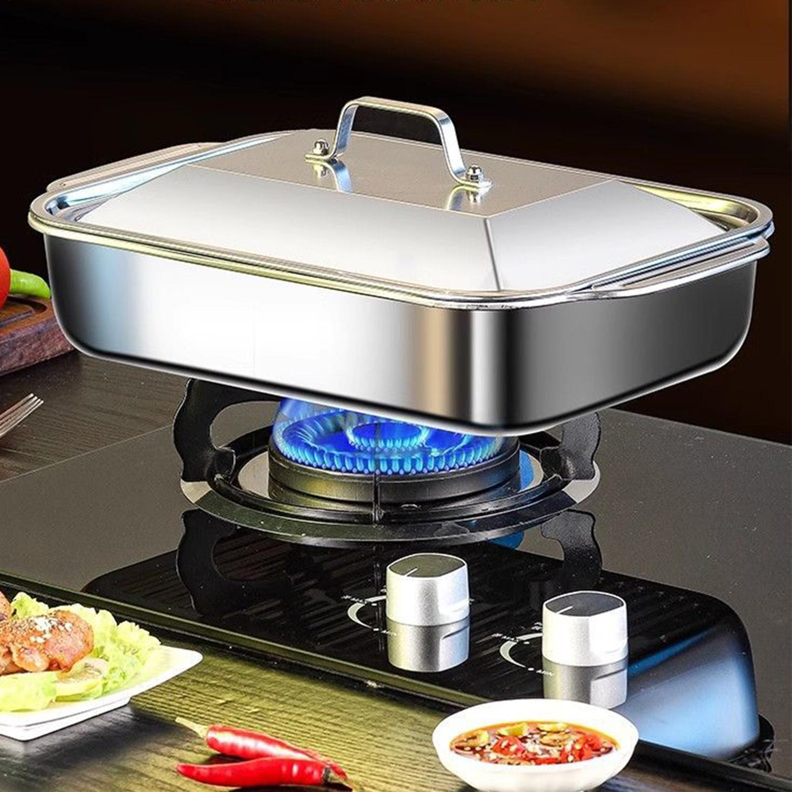 Kitchen Accessories For Baking - Stainless Steel Baking Pan with Lid
