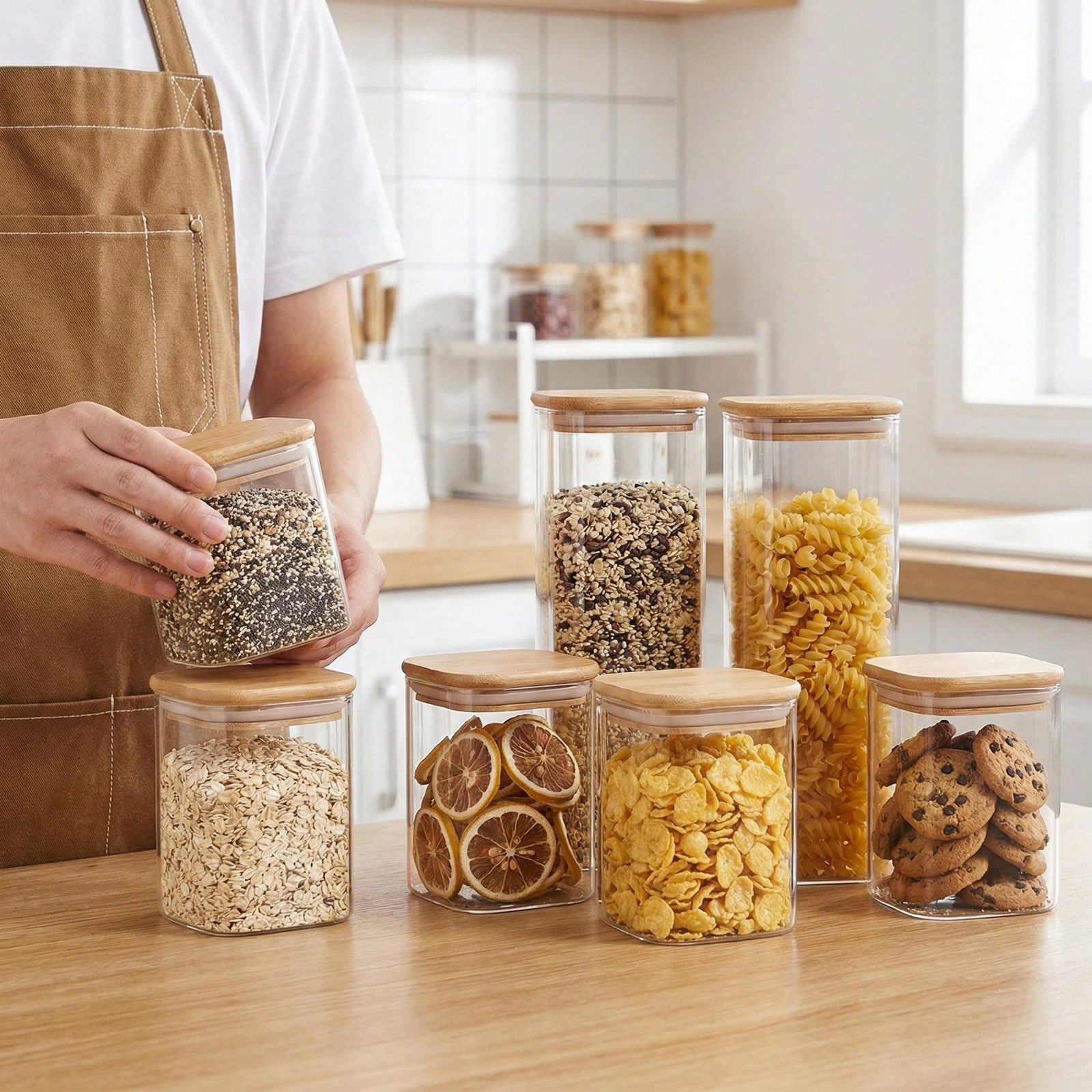 6/12pcs Glass Food Storage Con - Kitchen Baking Storage Containers 评论和价格