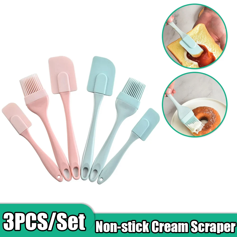 3Pcs Non-Stick Silicone Cream  - Kitchen Baking Brush 评论和价格
