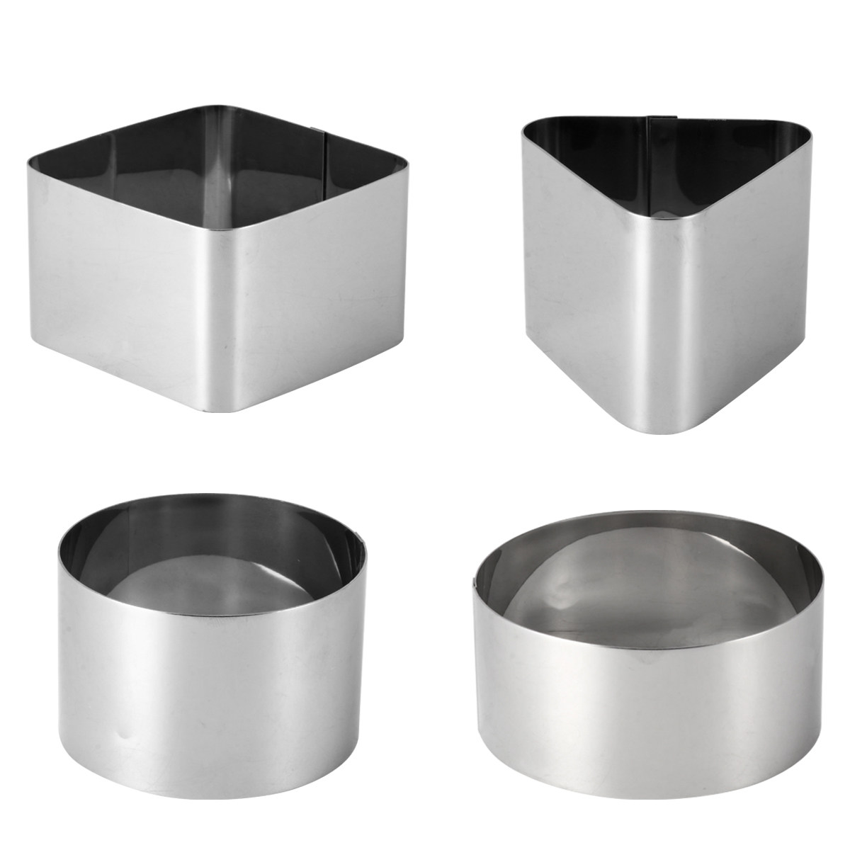 4Pcs Stainless Steel Mousse Ri - Kitchen Accessories For Baking 评论和价格