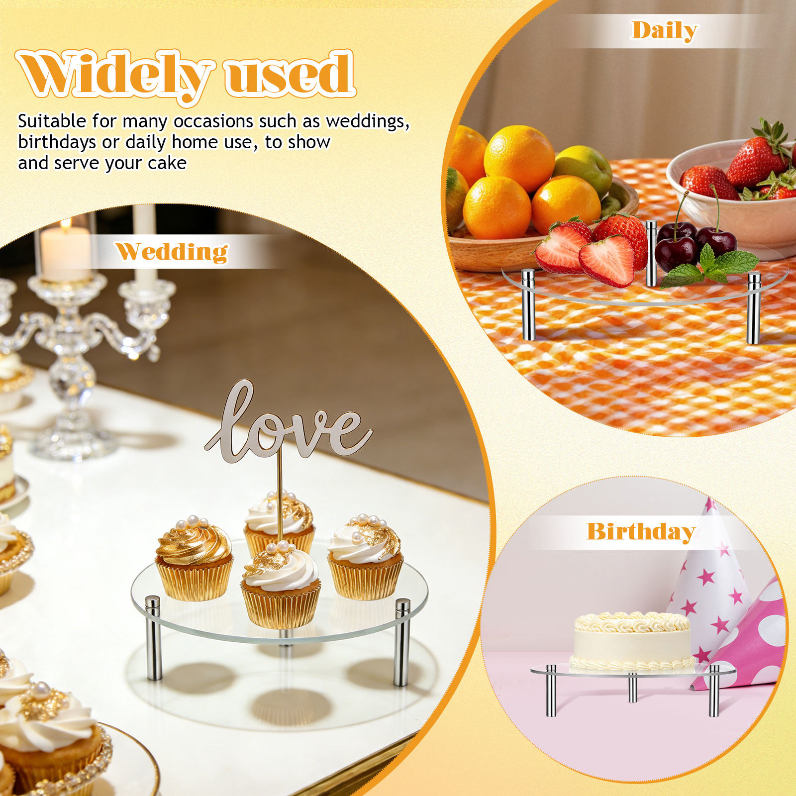 3Pcs Acrylic Cupcake Display S - Kitchen Accessories For Baking 评论和价格