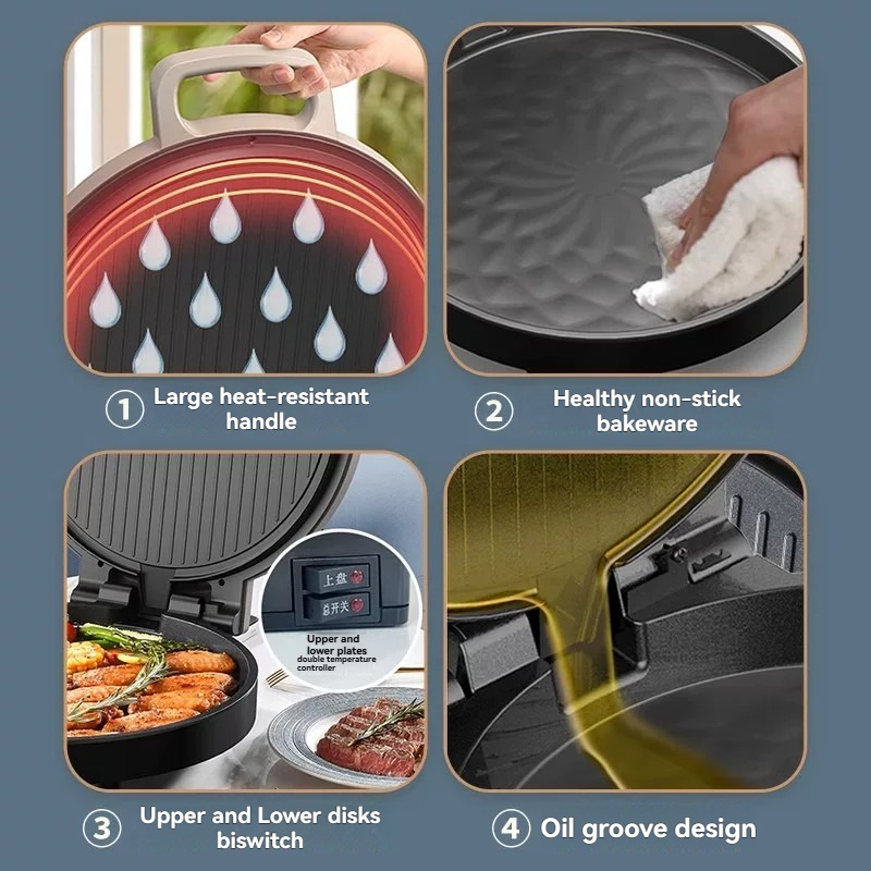 Double-Sided Electric Grill Pa - Kitchen Baking Machine 评论和价格