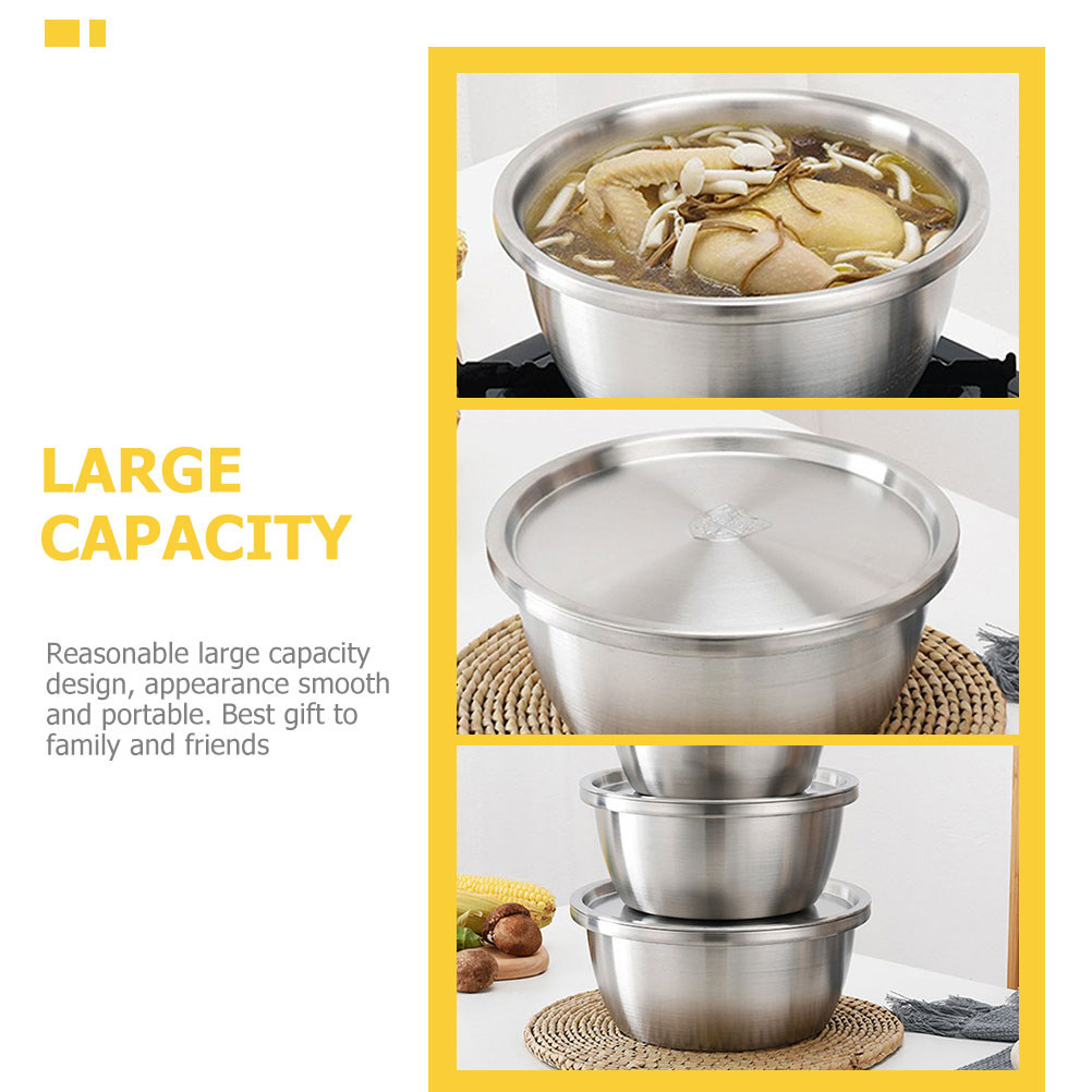 1Set Stainless Steel Mixing Bo - Kitchen Baking Storage Containers 评论和价格