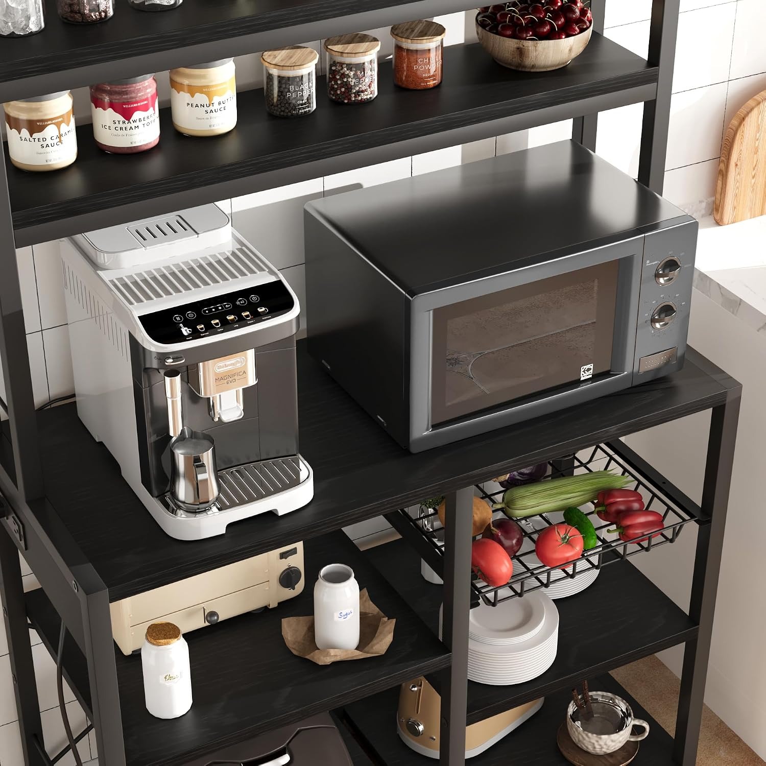 Bakers Rack with Power Outlet, - Kitchen Baker 评论和价格