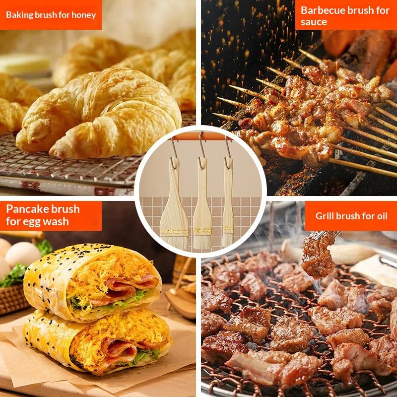 Flat Wool Pastry Brush Food Gr - Kitchen Baking Brush 评论和价格