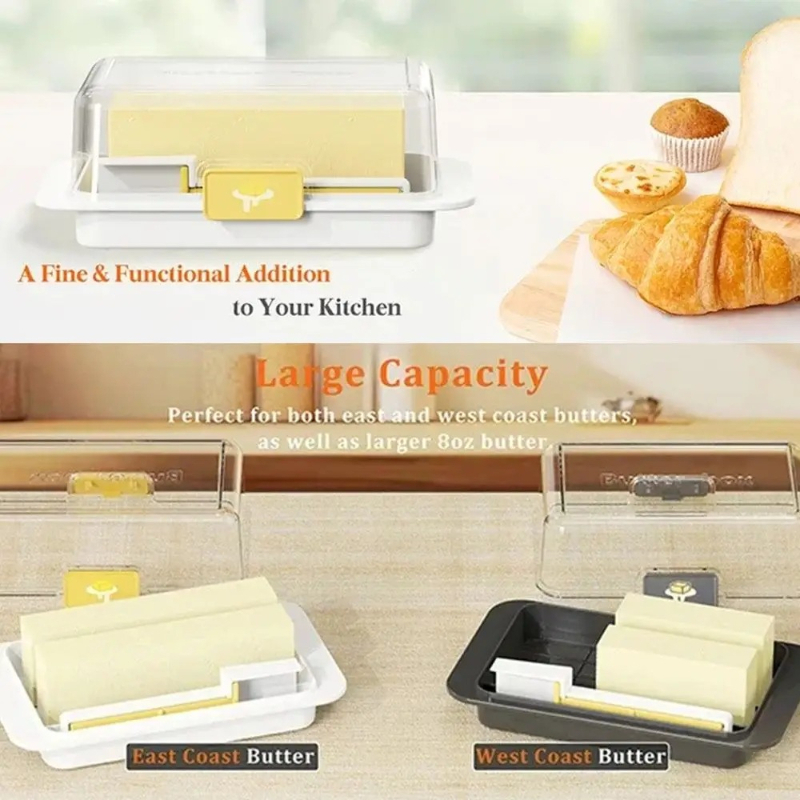 Clear Lid Butter Storage Box D - Kitchen Baking Storage Containers 评论和价格