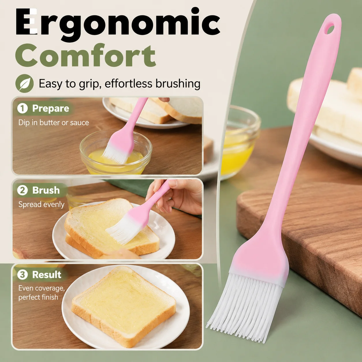 Silicone Kitchen Brushes - Hea - Kitchen Baking Brush 评论和价格