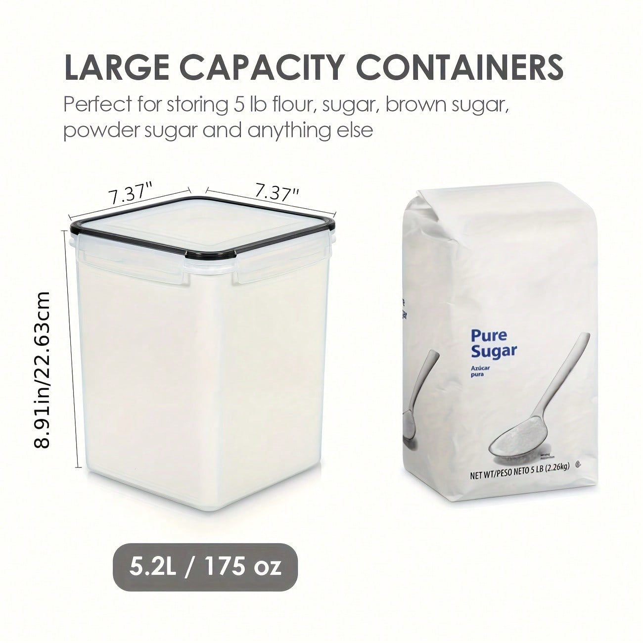 4PCS Large Food Storage Contai - Kitchen Baking Storage Containers 评论和价格
