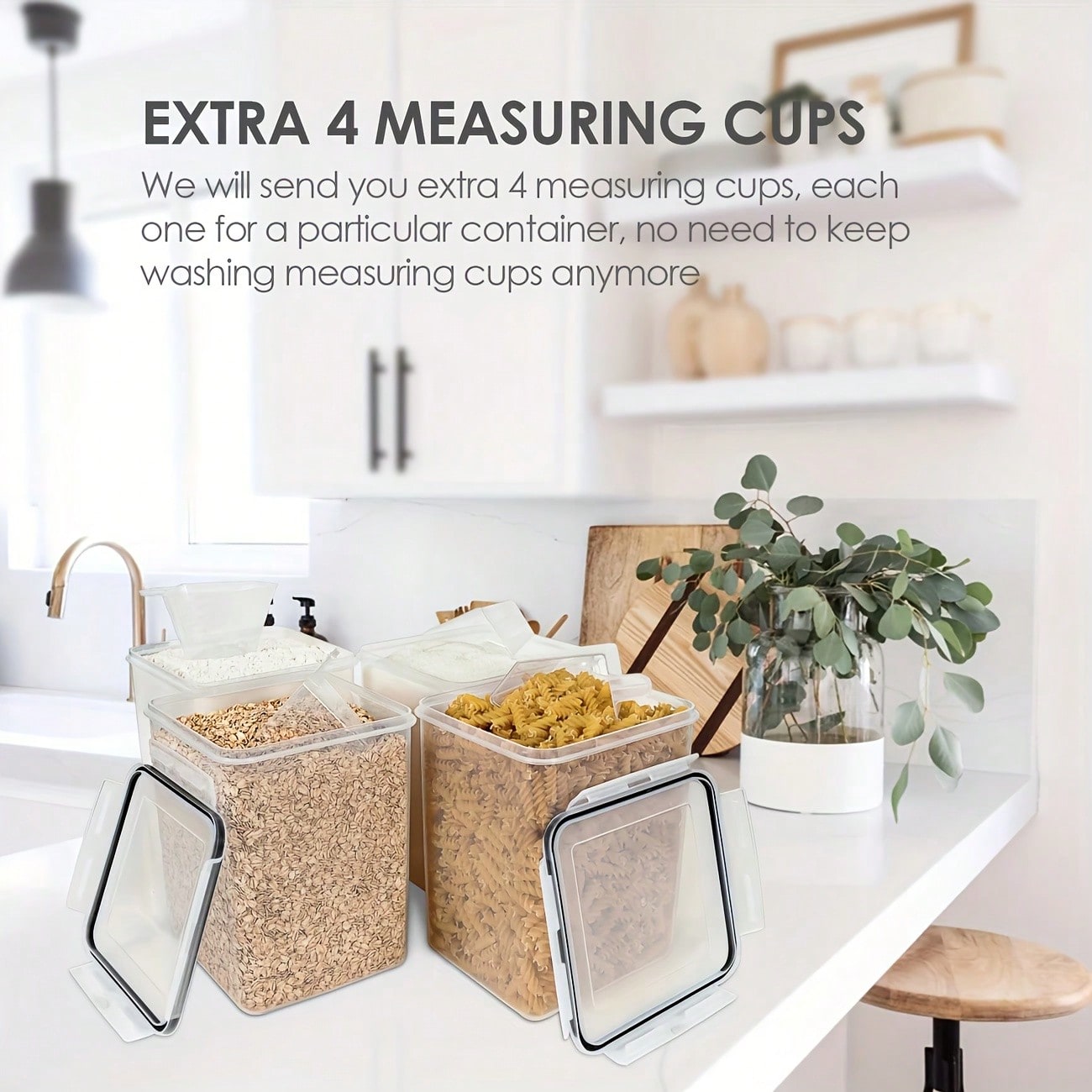 4PCS Large Food Storage Contai - Kitchen Baking Storage Containers 评论和价格